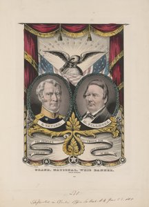 Grand National Whig banner, ca. 1848 (farvelitografi) af Currier and Ives
