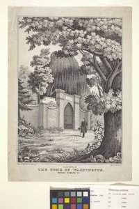 Lafayette At The Tomb Of Washington (håndfarvet litografi)