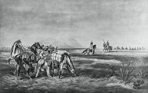 Fred eller krig, Møde mellem indianerne og hvide jægere, udgivet af Colin Simkin af Currier and Ives