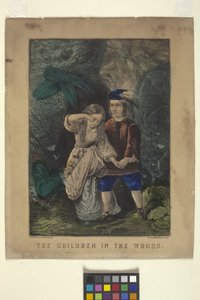 The Children In The Woods (håndkoloreret litografi)