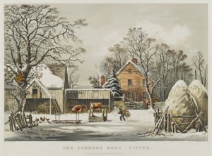 Bondens Hjem - Vinter af Currier and Ives