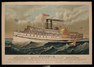 Den store nye dampbåd Pilgrim, den største i verden. Flagskib for Fall River Line - der sejler mellem New York og Boston via Newport og Fall River