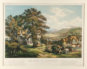 Evangelines hjem af Currier and Ives