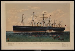 Jerndampskibet Great Eastern... Konstrueret under ledelse af I K Brunel...