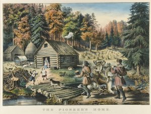 Pionerens hjem ved den vestlige grænse af Currier and Ives