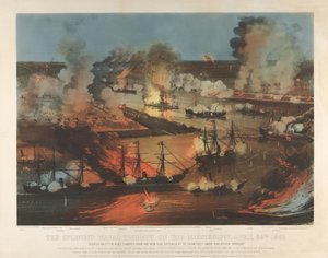 The Splendid Naval Triumph på Mississippi, 24. april af Currier and Ives