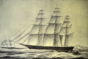 Currier & Ives Illustration 1800-tallet. Clipper-skibet Hurricane af N. and Ives, J.M. Currier