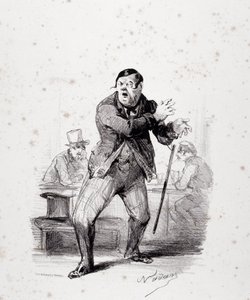 Komikere på scenen. Plade indsat i albummet "Les Ficelles Dramatiques unrolled by Berthelier de l