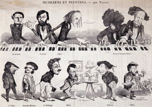 Serien "" Musikere og malere" fra "Le Petit journal pour rire" af Nadar