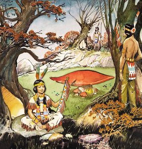 A Squaw and Braves, illustration fra 