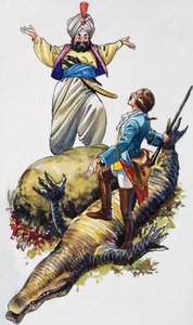 The Wonderful Adventures of Baron Munchausen (gouache på papir)