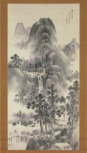 Bjergstrøm på en sommerdag, 1800-tallet. af Nakabayashi Chikuto