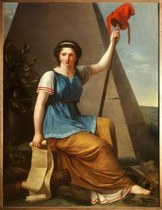 Liberte Allegorie de la Liberte som kvinde med frygisk hat. Maleri af Nanine Vallain (aktiv mellem 1785-1810) 1794 søn. 1,28 x 0,97 m af Nanine Vallain