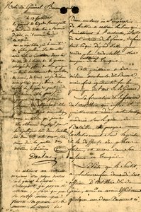 Notat fra General Bonaparte, 13. september 1795, 1921.