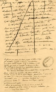 Groft udkast til tekst til optagelse i Le Moniteur Universel, 16. april 1801, 1921.
