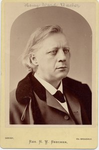 Henry Ward Beecher (1818-87), amerikansk præst og socialreformer (albumenfoto) af Napoleon Sarony