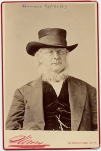 Horace Greeley (1811-72), amerikansk politiker og avisredaktør (albumenfoto) af Napoleon Sarony