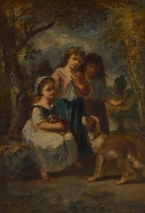 Tre små piger, ca. 1870.