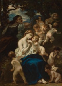En nymfe med amoriner af Narcisse Virgile Diaz de la Peña