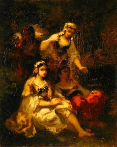 Fire spanske jomfruer, ca. 1844-60 (olie på panel)