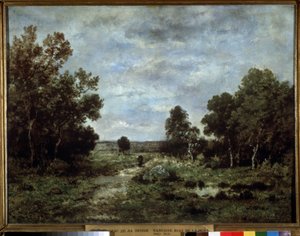 ""Efterårslandskab i Fontainebleau"" (Efterår i Fontainebleau) Maleri af Narcisse Virgilio Diaz de la Pena (1807-1876) 1872 Pushkin Museum, Moskva af Narcisse Virgile Diaz de la Peña