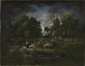 Skovlandskab med brændesamlere af Narcisse Virgile Diaz de la Peña