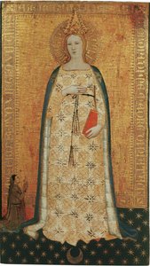 Vierge parturiente, Jomfruen paritura - Madonna del Parto (Fødslens Madonna) - Nardo di Cione (aktiv ca 1346-1365). Tempera på panelet af Nardo di Cione Orcagna