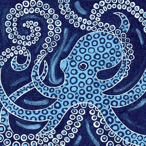 Blue Ringed Octopus, 2010 (farvetræsnit)