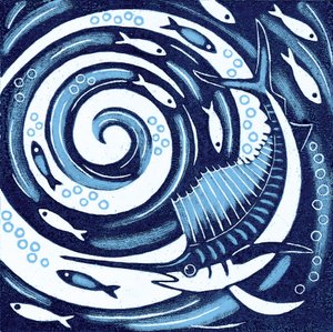 Sailfish, 2010 (farvetræsnit) af Nat Morley