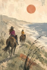 Ridetur langs kysten ved solnedgang af Natalie Bruns