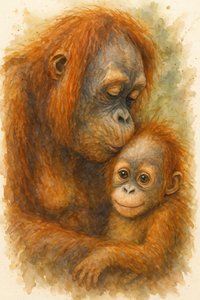 En kærlig omfavnelse fra en orangutang af Natalie Bruns
