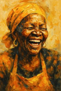 Portræt af »Golden Laughter« af Natalie Bruns