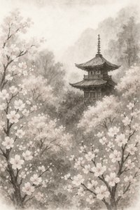 Blomster på japansk pagodekirsebær af Natalie Bruns