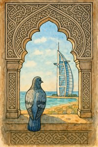 Pigeon ser på Dubai af Natalie Bruns