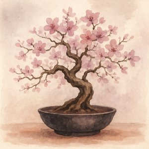 Pink kirsebær-bonsai af Natalie Bruns
