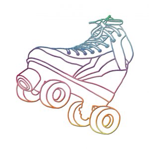Retro Rainbow Skate af Natalie Bruns