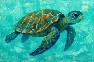 Svømmende havskildpadde af Natalie Bruns