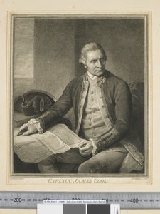 I. Kaptajn James Cook, graveret af J. K. Sherwin (1751-90), ca. 1773-84 (gravering) af Nathaniel (after) Dance Holland