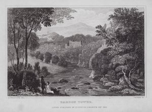 Bardon Tower (gravering) af Nathaniel (after) Whittock