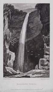 Hardrow Force (gravering) af Nathaniel (after) Whittock