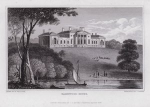 Harewood House (gravering) af Nathaniel (after) Whittock