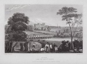 Ripon, fra vejen til Masham (gravering) af Nathaniel (after) Whittock
