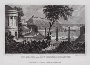 Museet og den nye bro, Scarborough (gravering)