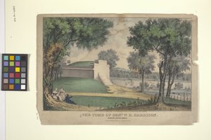 Graven af genl. W. H. Harrison (håndkoloreret litografi) af Nathaniel Currier