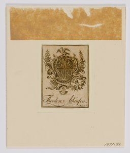 Theodore Atkinsons exlibris af Nathaniel Hurd