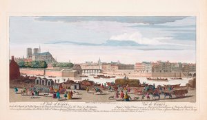 18. århundrede udsigt over Paris, Frankrig (gravering)