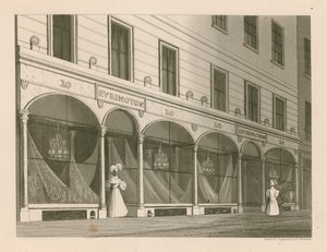 Butiksfront til Mrs Everington, Indien sjallager, 10 Ludgate Street, London