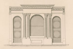 Butiksfront til Mr Mabers vin- og spiritusbutik, Tyndale Place, Islington af Nathaniel Whittock