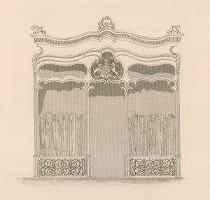 Butiksfront i fransk Louis XIV-stil for Mrs Sangster, Paraply and Stick Merchants, Regent Street, London af Nathaniel Whittock