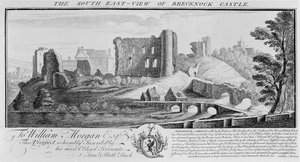 Den sydøstlige udsigt over Brecknock Castle, 1741